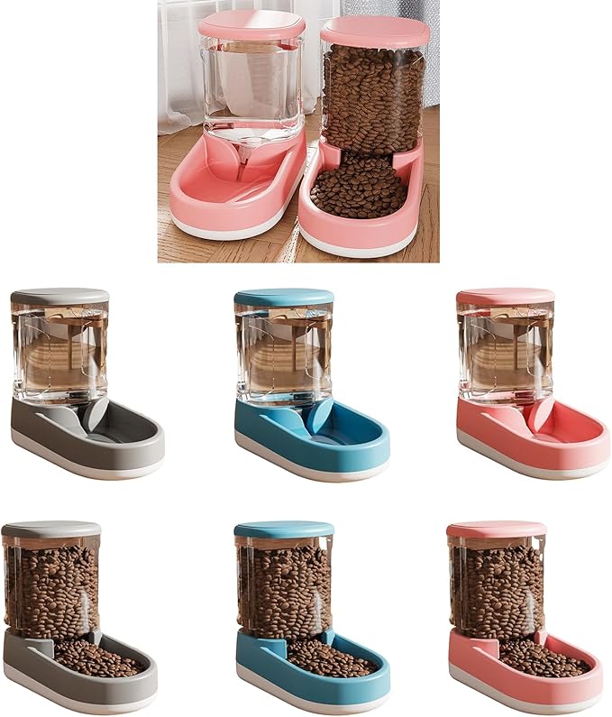 Thereisno 3.8L Pet Water Bowl Food Feeder Automatic Dog Feeding Bowl Water Dispenser Cat Drinking Bowl Food Container Pet Dishware Pet Feeder