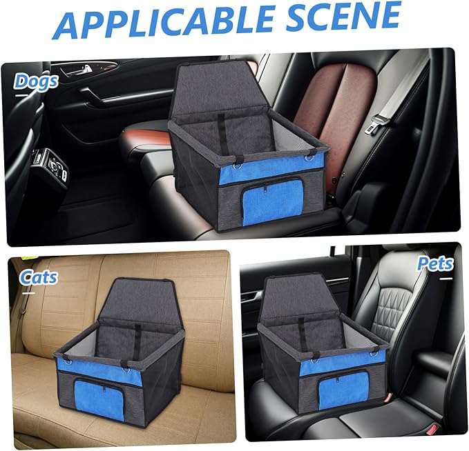 Hemoton Portable Pet Car Seat for Dogs and Cats and Non- with Front Pocket Easy to Install Travel Carrier for Pets Comfortable and Design Fits Car Models