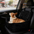 Dog Car Seats for Small Dogs, Memory Foam Dog Car Seat Medium Sized Dogs, Pet Cars Seats for Under 35lbs, Detachable Washable Pet Bag with Storage Pockets & 2 Safety Belts, Easy to Install (Black)