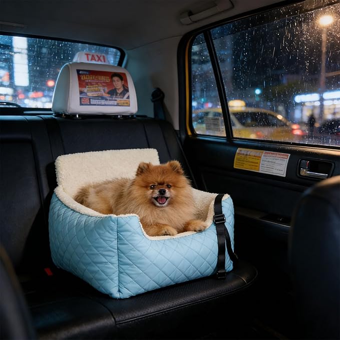 Safe Pet Car Seats Including Storage Pockets and Adjustable Strap for Secure Transport of Small to Media Breed Dogs Small Dog