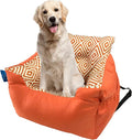 Waterproof Dog Car Seat with Removable Cushion - Pet Car Booster Bucket Seat - 18x16x12 Inches (Orange)
