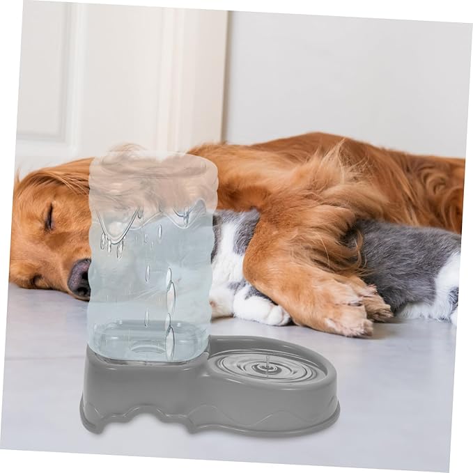 Pet Water Fountain Filter Automatic Cat Feeder Bowl Cat Fountain Cats Food Wet Spout Water Dispenser Puzzle Water Bottle Faucet Hose Automatic Dog Feeder Grey Plastic