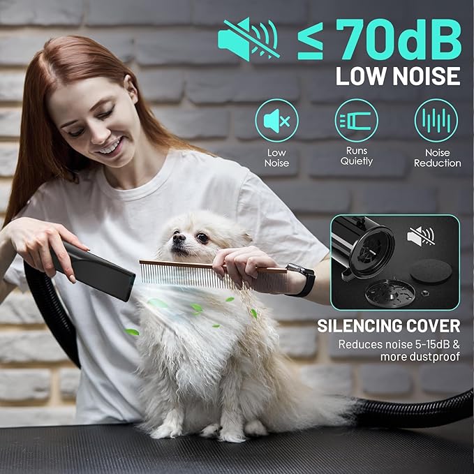 Dog Dryer High Velocity Dog Hair Dryer 5.2HP/3800W, Stepless Adjustable Speed Temperature Dogs Grooming Blow Dryer, Pet Dryer with 4 Nozzles,Blow Dryer for dogs, Yellow