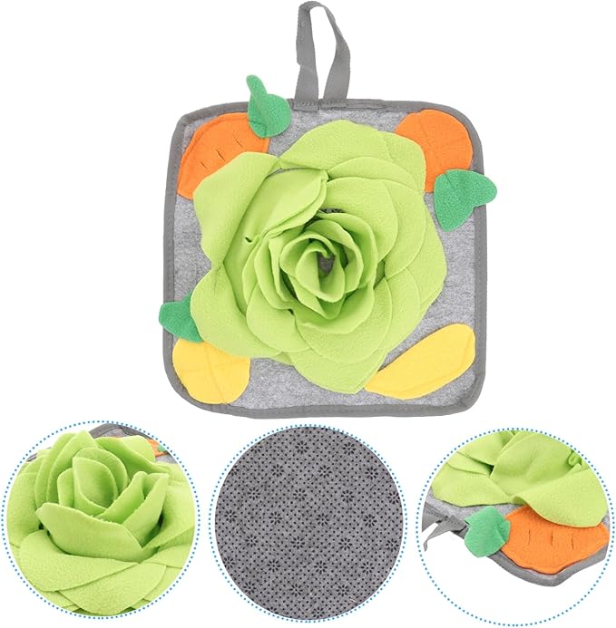 UPKOCH 1pc Rabbit Snuffle Mat for Nose Smell Training Slow Feeding Pad for Rabbits Random Pattern Accessories Reduces Boredom and Anxiety Enhances Health Through Foraging Play