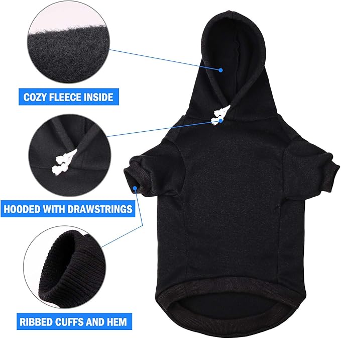 Dog Hoodie Sweater Sweater for Dogs Pet Clothes Black Buffalo Plaid Warm and Soft Breathable Cozy(XXL)