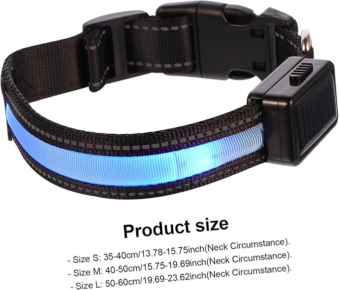 Rechargeable Dog Collar Led Lights Night Safety Collar for Dogs Pet Supplies Solar