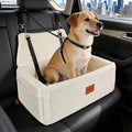 MCY Dog Car Seat for Large Medium Dogs, Dog Booster Seat with Thick Cushion, Portable Washable Pet Under 55 lbs, 2 Safety Leashes Travel Car Bed, Suitable for Home and Outdoor, White