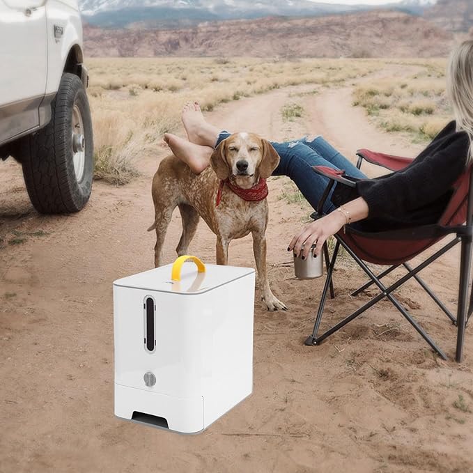 Automatic Cat Dog Food Dispenser, Large Capacity Timed Pet Feeder with Sealing Technology, for Home Outdoor Travel (Gray)