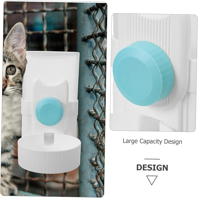 Pet Cage Water Feeder Automatic Dispenser for Dogs and Cats Easy to Install and Clean Suitable for Cages Wire Spacing Essential Pet Accessory Sky Blue