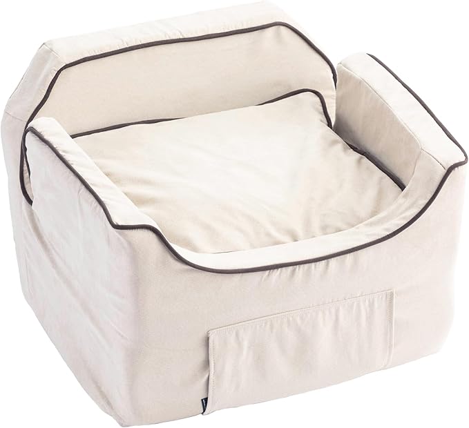Snoozer Luxury Lookout Pet Car Seat, Medium Luxury II, Buckskin with Java