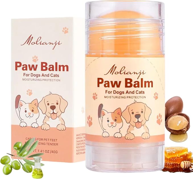 Dog Paw&Nose Balm Lick Safe1.4oz|Natural Ingredients Pets Paw Wax| Healing Moisturizer with Coconut Oil&Honey Cracked Paws,Snouts & Elbow|Winter Protection for Dogs & Cats