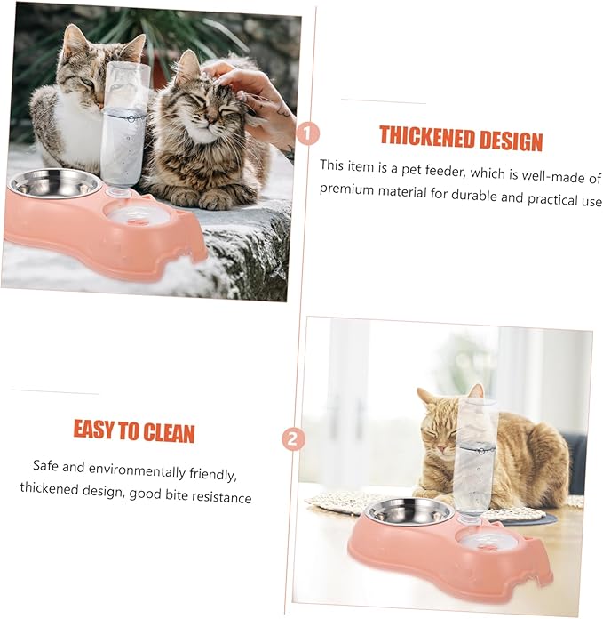 1 Set Automatic Pet Feeder and Water Dispenser Detachable Dual Bowls for Dogs and Cats Easy Cleaning Transparent Design for Busy Pet Owners
