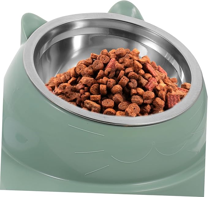 Pet Automatic Water Dispenser and Food Feeder with Stainless Steel Bowl for Dogs and Cats Elegant Design Self-Serve Hydration and Feeding Large in Dark Green