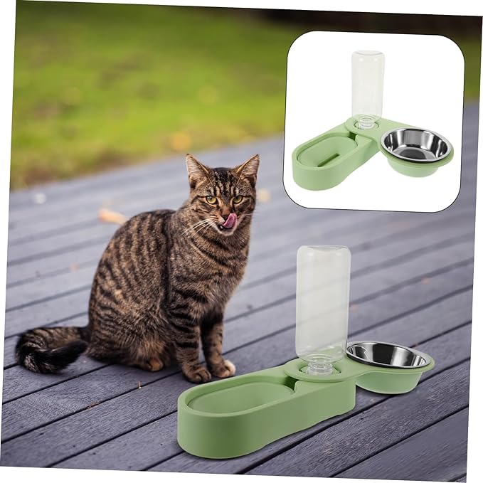 Automatic Pet Feeder Dual Bowls Rotating Corner Design for Cats and Dogs Easy to Install No Water Leakage for Animals