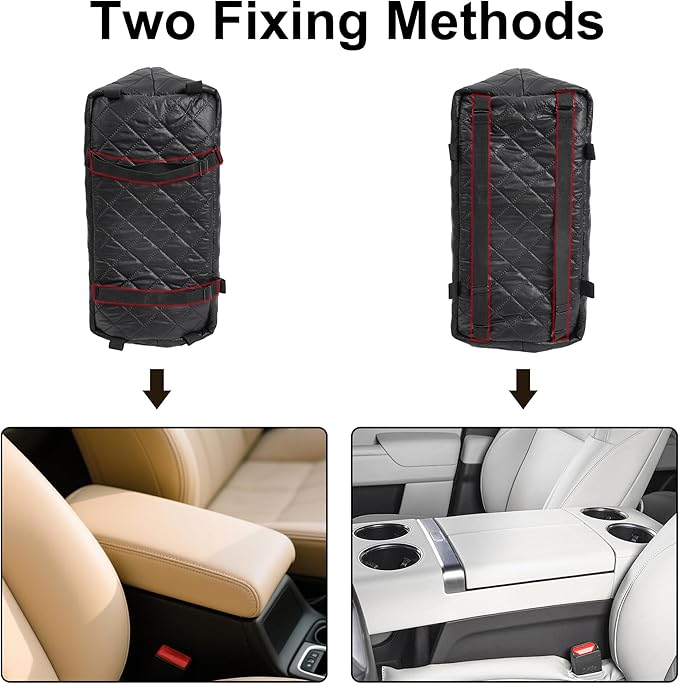 Small Dogs Under 12 lbs Adjustable Portable Center Console Car Seat, Built-in Bubble wrap, Fits Most Cars & SUVs with Convenient Handbag Functionality, Stylish Travel Pet Bag (Black)