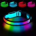 LED Dog Collar, Light Up Dog Collar USB Rechargeable, Nylon Adjustable Comfortable Soft Bright RGB 7 Colors Changeing Safety Light Glowing Collar for Small and Medium Dogs(Small,Blue)