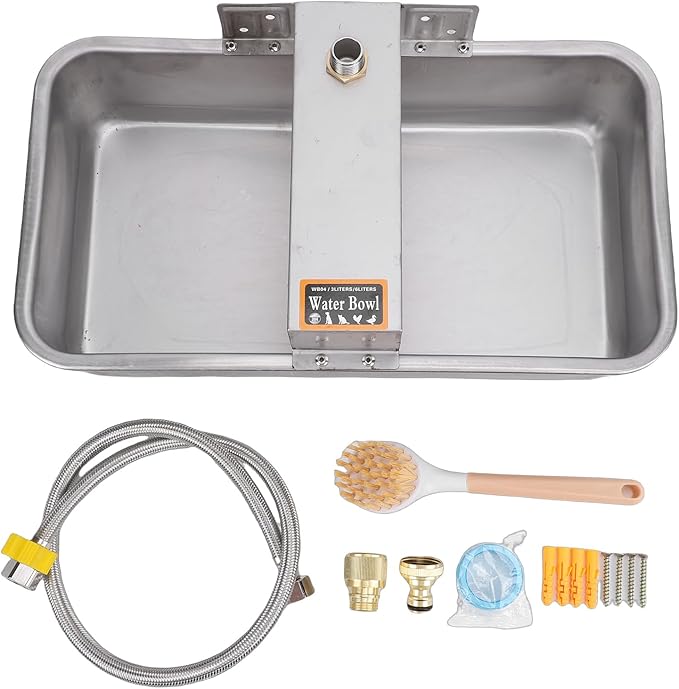 GLOGLOW Dog Automatic Water Dispenser, Stainless Steel Pet Water Bowl with Continuous Design, Hydration Solution for Dogs, Cats, and Other Pets, Size 13.39x8.86in