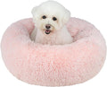 Best Pet Supplies Dog House Bed Crate Mat Tent Indoor Round Soft Plush for Small, Medium, and Large Breeds - Pink, 24 x 24 x 7
