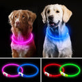 Higo 2 Pack Light Up Dog Collar, USB Rechargeable, Led Lighted, Glow in Dark, Fits Small, Medium, Large Dogs (Pink+Blue)