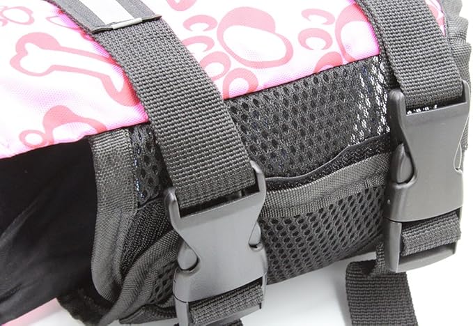 Snik-S Dog Life Jacket- Preserver with Reflective Stripes and Adjustable Belt, Pet Swimming Jacket for Short Nose Dog(Pug,Bulldog,Poodle)