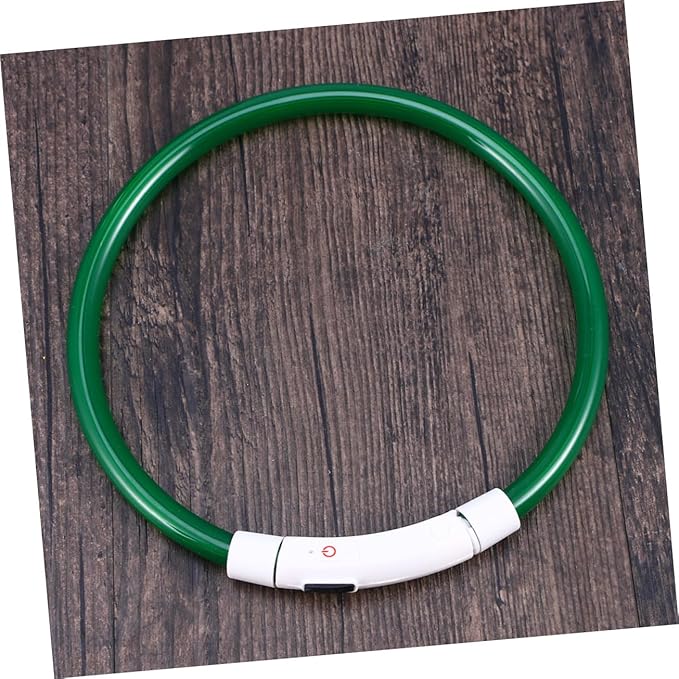 LED Glowing Dog Collar USB Rechargeable Pet Collar Green for Night Safety Flexible Design Energy Saving LED Light for All Dog