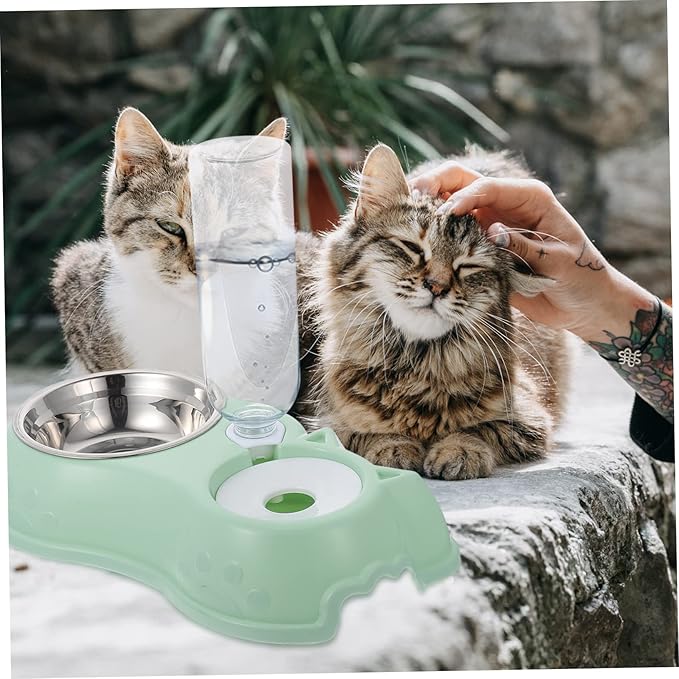 1 Set Automatic Pet Feeder and Water Dispenser Dual Feeding Bowl for Cats Dogs and Rabbits Detachable Design for Easy Cleaning Convenient Feeding Tool for Home and Pet Stores