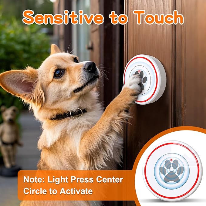 ChunHee Smart Dog Door Bell Wireless Puppy DoorBell for Potty Training, Dog Bells to go Outside, Bells for Dogs to Ring to go Potty, 2 Dog Buttons [New 2025]