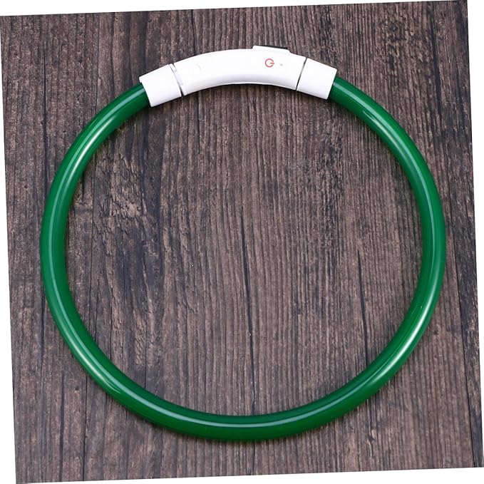 Led Glowing Dog Collar USB Rechargeable Green Silicone Light-up Pet Collar for Night Safety Durable and Flexible