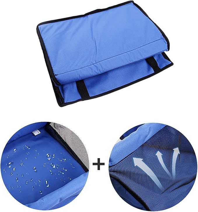 Pet Car Booster Seat for Small to Medium Pets with Reinforced Safety Structure Easy Install Travel Carrier Breathable Waterproof Pad Shortened Leash Belt Loops Secure Comfortable Vehicle (Blue)