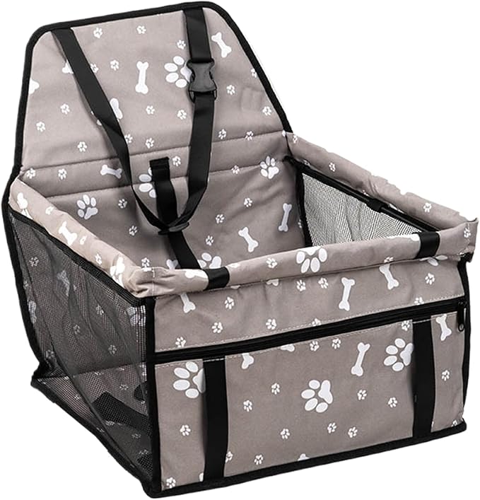 Portable Dog Booster Car Seat, Foldable Puppy Carseat with Storage Pocket, Comfortable Pet Travel Accessory, Durable Safety Carrier Organizer, Versatile Solution for Road Trip Long Driving Vet Visits