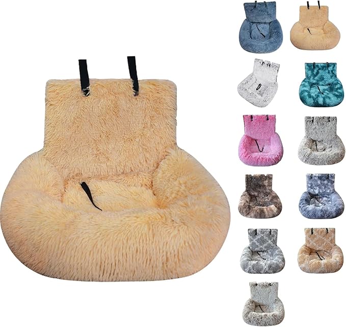 Car Dog Bed with Safety Straps, for Large&Small Dogs, Pets Bed for Travel with Thick Cushion Removable and Easy to Clean (A, m)