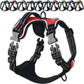 VIVAGLORY Dog Harness Easewalk No Pull Dog Harness with Handle Front Clip & Back Clip for Training Walking Lifting, No Pull Adjustable Easy On Padded Comfortable for Pet, XL, Red - Plain