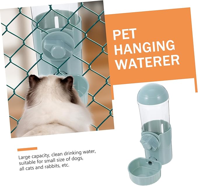 Pet Hanging Water Dispenser Automatic Cage Feeder for Dogs and Cats Prevents Spills Bottle Design for Easy Monitoring for Puppies and Animals