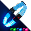 Light Up Dog Collars, LED Dog Collar Light Adjustable USB Rechargeable Super Bright Safety Light Glowing in The Dark Reflective Dog Collar for Medium Large Small Dogs
