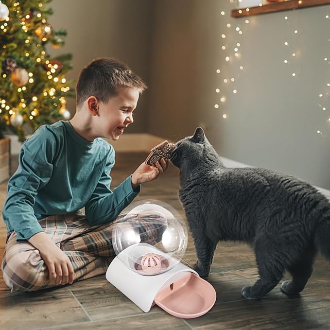 1pc Automatic Pet Water Dispenser Large Capacity Bubble Waterer for Dogs and Cats Material Easy to Clean for Home and Outdoor Use Pink