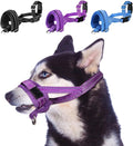 SlowTon Soft Dog Muzzle, Adjustable Padded Nylon Muzzle for Large Medium Dogs Anti Chewing Barking Biting, Allow Dog Pant & Drink (Purple, S)