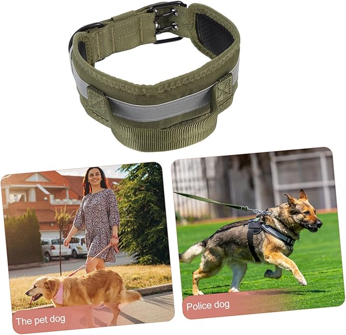 Reflective Dog Collar Handle Large Dog Collar Adjustable Lightweight Outdoor Use