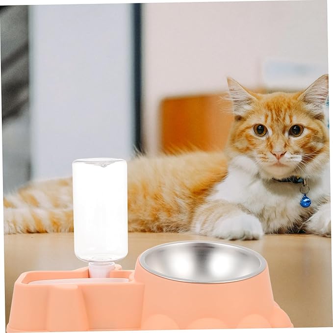 Happyyami Automatic Pet Feeding Bowl Water Dispenser and Cats Stylish Functional Pet Food and Water Container
