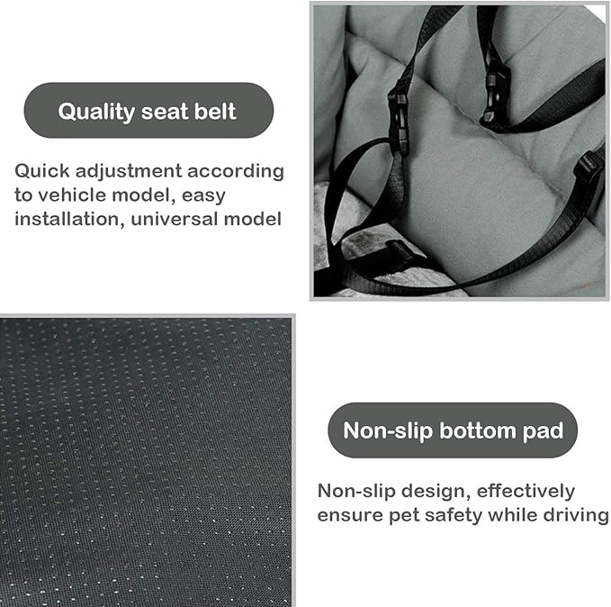 Dog Car Seat, Puppy Booster Seat for Small Medium Dogs Cats,Dog Travel Car Carrier Bed Car Safety Seats with Storage Pocket and Clip-On Safety Leash and Removable Washable Cover
