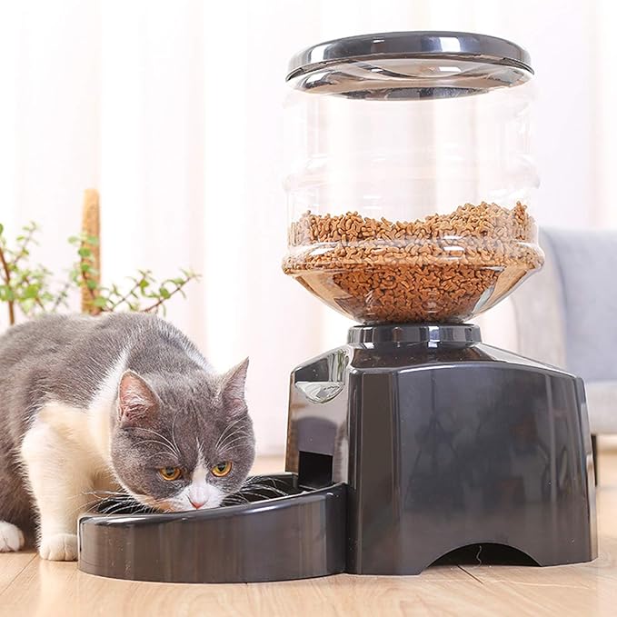 Pet Feeder for Cats and Dogs - Automatic Dry Food Dispenser 5.5L Capacity Pet Bowl,Portion Control,Voice Recorder,Programmable Timer for Up to 3 Meals Per Day