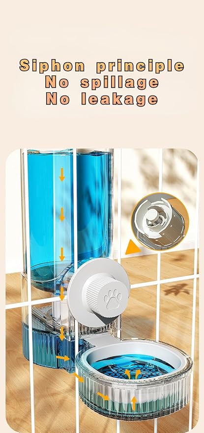 Hanging Automatic Pet Feeder and Waterer Set - Perfect for Dogs and Cats Drinking and Eating Needs! (Gray)
