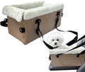 Soft Dog Car Seat, Portable Puppy Console Chair, 18 Inches Pet Cushion with Safety Buckle, Oxford Fabric Travel Bed with Comfort Padding, SUV Armrest Vehicle Seat Secure Straps