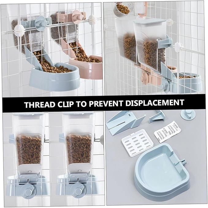 2L Automatic Hanging Pet Feeder for Dogs and Puppies, Pet Cage Food Dispenser with Blue Design, Suitable for Cage Feeding and Daily Use