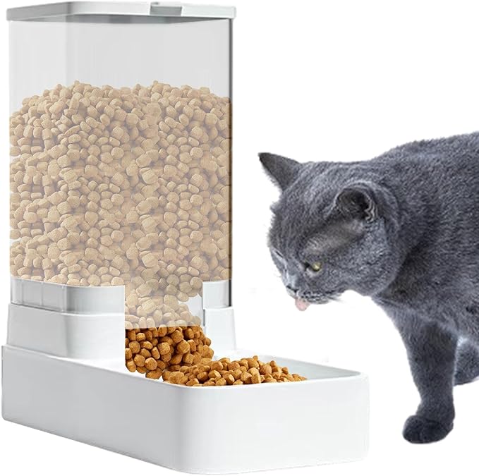 Generic Automatic Dog Cat Water Dispenser - Pet Feeder and Water Dispenser Set | Dog Cat Water Dispenser Feeder for Waterer Food Large Capacity, Food Feeder and Waterer Set with Pet Food Bowl, WHITE