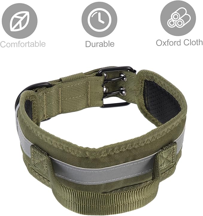 Reflective Dog Collar Handle Large Dog Collar Adjustable Lightweight Outdoor Use