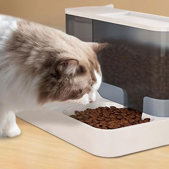 Pet Feeder Pet Automatic Feeder Fully Enclosed Drinking Water and Feeding Integrated Machine Three Colors Optional Compatible with Cats and Dogs Pets Supplies(Pink)