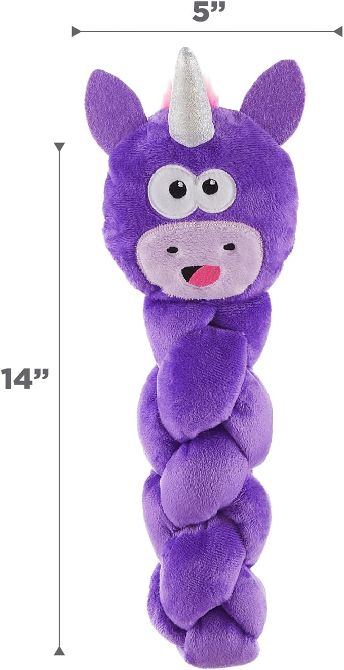 Outward Hound by Nina Ottosson Twistiez Interactive Plush Dog Treat Puzzle, Unicorn, Purple