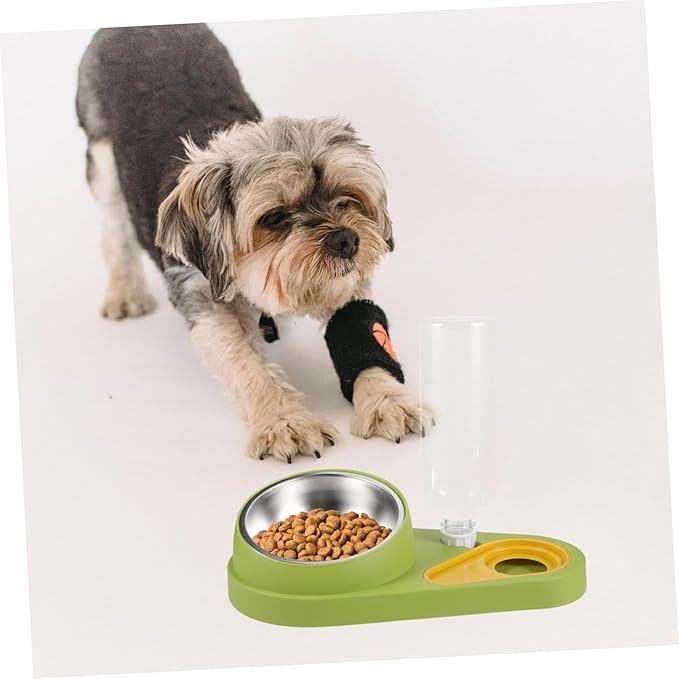 Generic Automatic Pet Feeder and Water Dispenser Capacity Pet Food and Water Bowl for Dogs and Cats Easy to Non-tip Design for Home Use