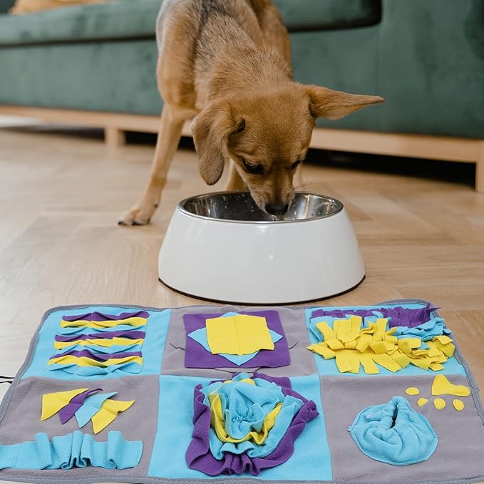 balacoo Dog Nose Work Mat Pet Dog Snuffle Pad Interactive Feed Game Mat Slow Eating Bowl
