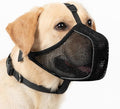 Mayerzon Dog Muzzle, Patented Mesh Soft Muzzles for Large Medium Small Dogs Poodle Husky Doberman Labrador Retriever for Scavenging Grooming Biting Chewing, Breathable Reflective Mussel with Collar